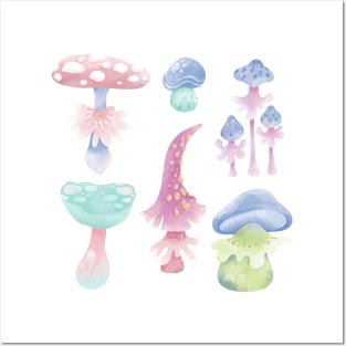 Cartoon fantasy mushrooms Posters and Art